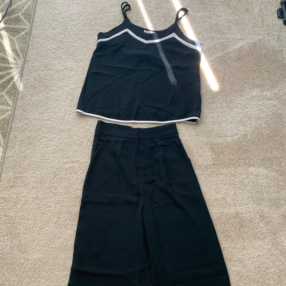 Black & White Tank Top and Culotte Pants